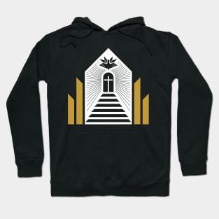 Christian church, steps leading to the cross. Hoodie